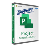 Microsoft Project Professional 2021 software package on a white background